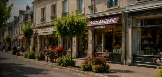 Rue commerçante animée